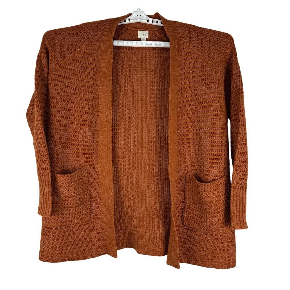A New Day Women's Long Sleeved Knit Cardigan Sweater Size L Brown